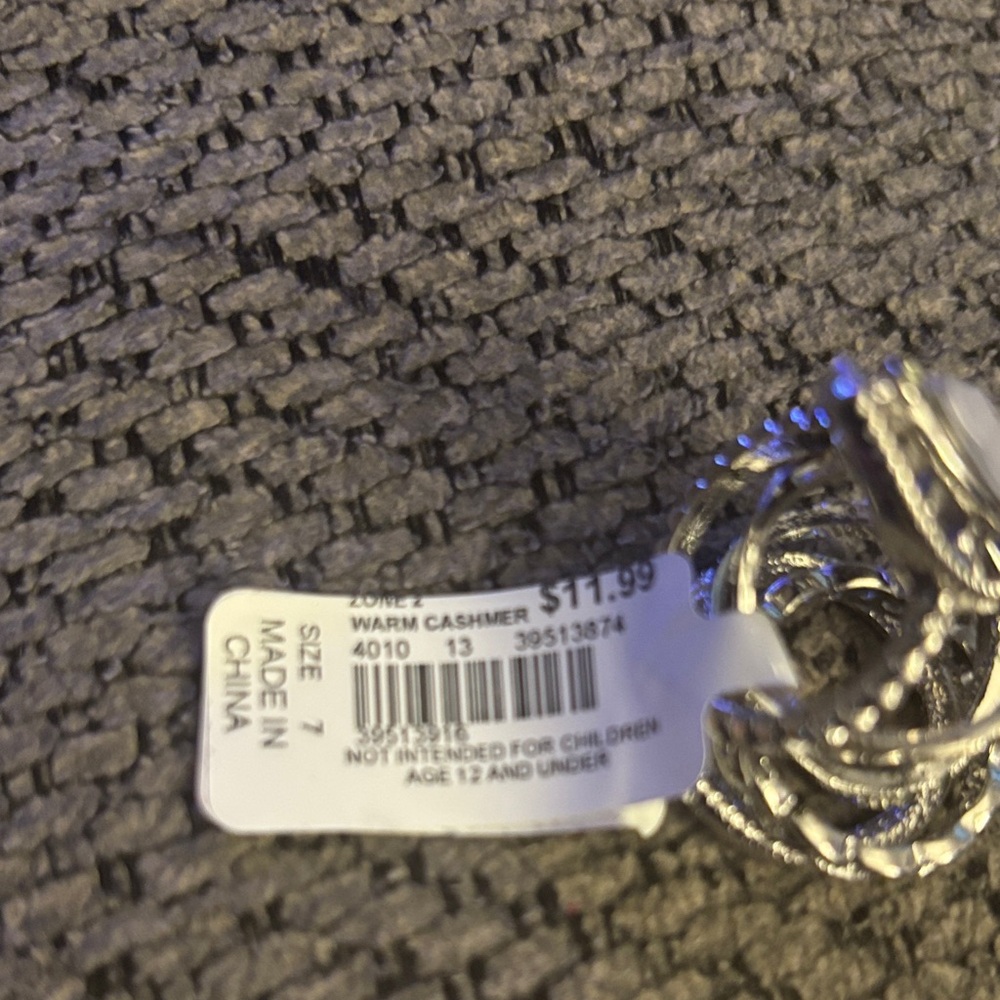 Versona Silver-Tone Crystal Hoop Ring Set, size 7 - Picture 5 of 6